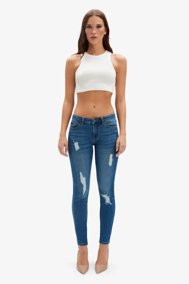 Women Bardot Skinny Jean Kate Hipster Jeans In Dark Denim Women Bardot Skinny Jean Kate Hipster Jeans In Dark Denim