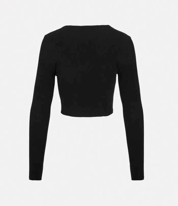 Women Bea Cropped Vneck Top Black Vivienne Westwood Knitwear Women Bea Cropped Vneck Top Black Vivienne Westwood Knitwear