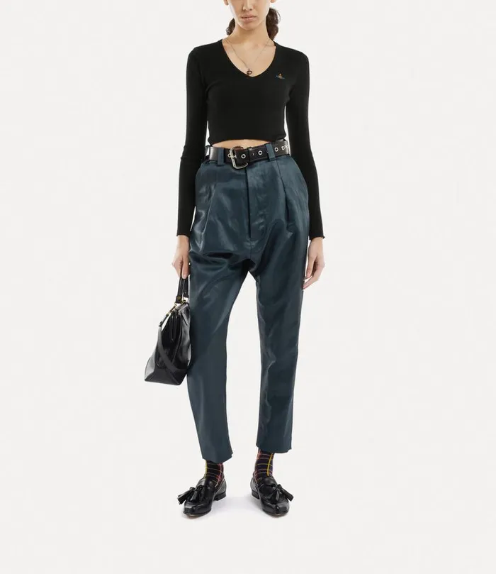Women Bea Cropped Vneck Top Black Vivienne Westwood Knitwear Women Bea Cropped Vneck Top Black Vivienne Westwood Knitwear