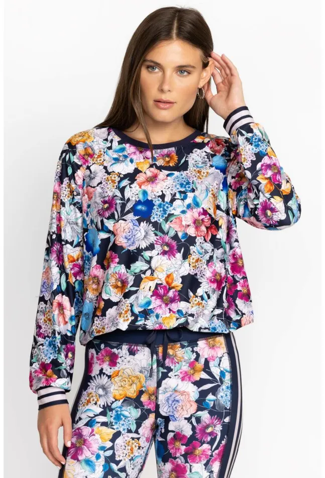 Women Bee Active Ruched Raglan Sleeve Pullover Falldance Johnny Was Tops