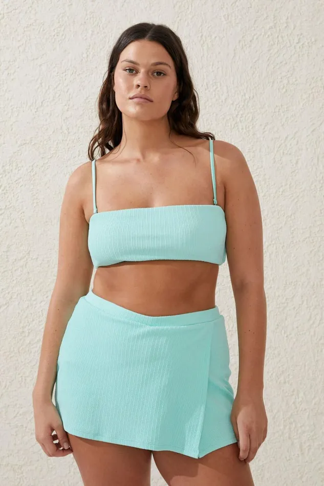 Women Bikinis Cotton On Bandeau Bikini Top Bleached Aqua Crinkle Women Bikinis Cotton On Bandeau Bikini Top Bleached Aqua Crinkle