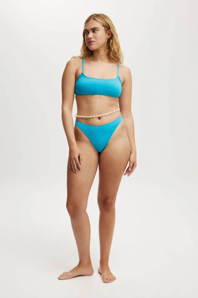 Women Bikinis Cotton On Refined High Side Thong Bikini Bottom Crystal Sea