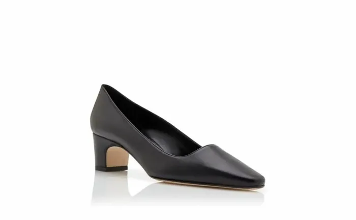 Women Black Nappa Leather Pumps Manolo Blahnik Pumps