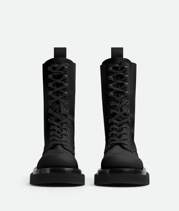Women Bottega Veneta Boots Lug LaceUp Boot Black