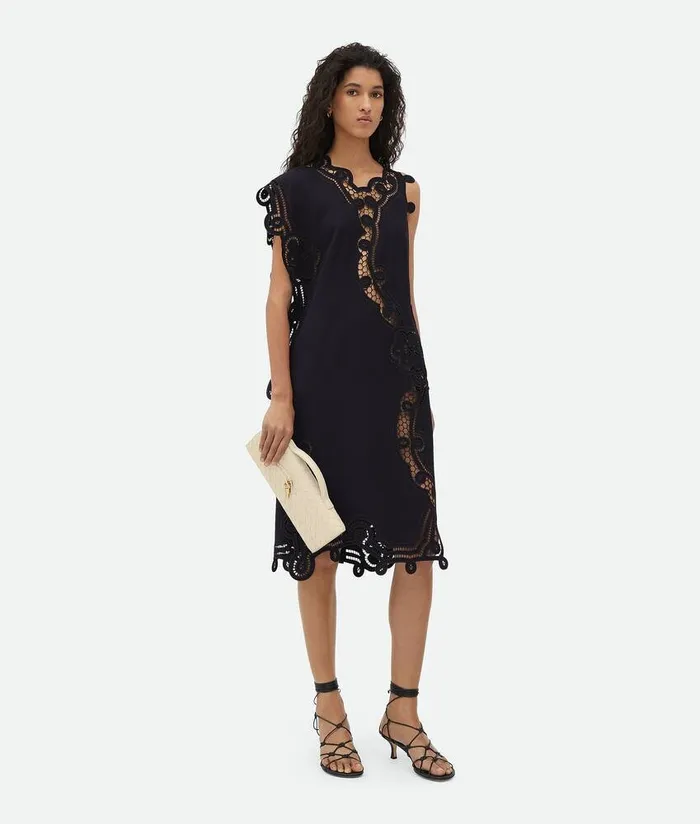 Women Bottega Veneta Dresses Viscose And Silk Dress Blueblack