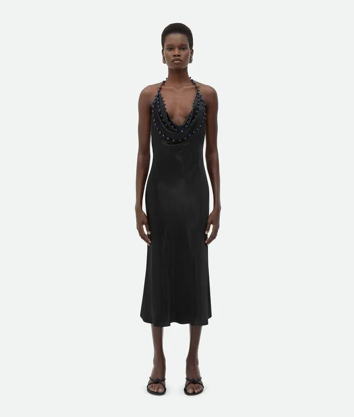 Women Bottega Veneta Dresses Viscose Satin Dress Black
