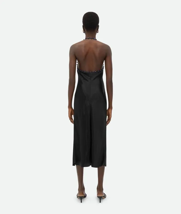 Women Bottega Veneta Dresses Viscose Satin Dress Black