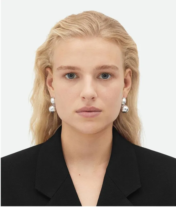 Women Bottega Veneta Earrings Drop Earrings Silver