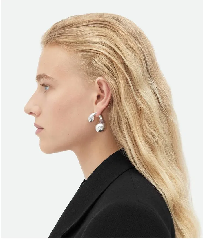 Women Bottega Veneta Earrings Drop Earrings Silver