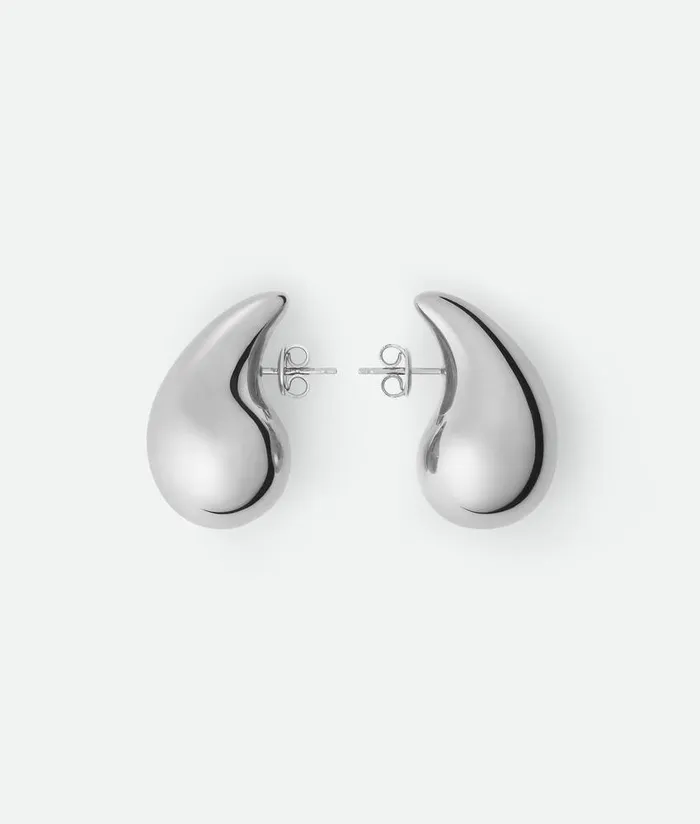 Women Bottega Veneta Earrings Small Drop Earrings Silver