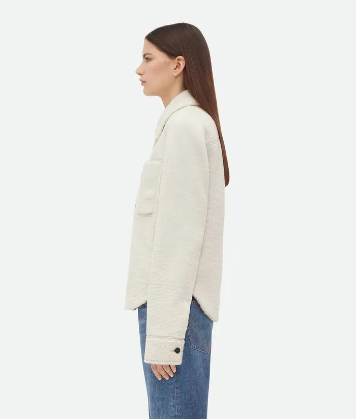 Women Bottega Veneta Jackets Merino Shearling Jacket Popcorn