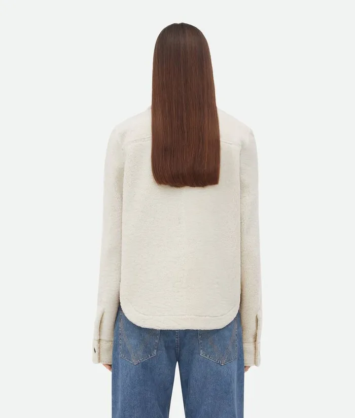 Women Bottega Veneta Jackets Merino Shearling Jacket Popcorn