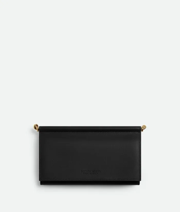 Women Bottega Veneta Long Wallets Solstice Large Flap Wallet Black