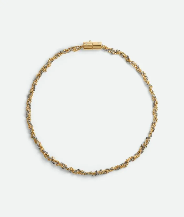 Women Bottega Veneta Necklaces Braid Necklace Silveryellow Gold