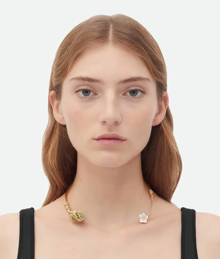 Women Bottega Veneta Necklaces Flower Necklace Avocado