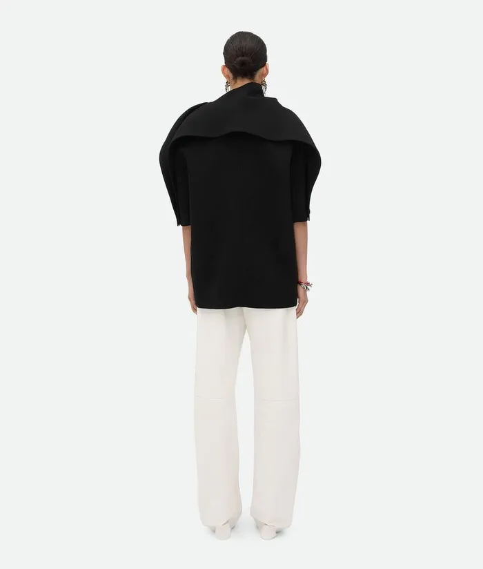 Women Bottega Veneta Tops And TShirts Wool Crepe Top Black
