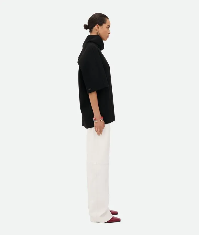 Women Bottega Veneta Tops And TShirts Wool Crepe Top Black