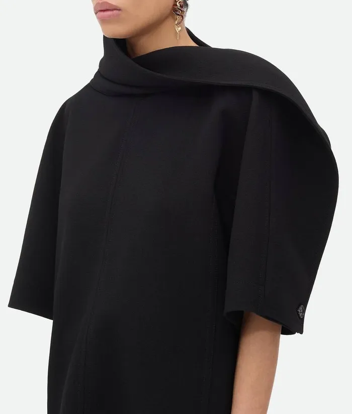 Women Bottega Veneta Tops And TShirts Wool Crepe Top Black
