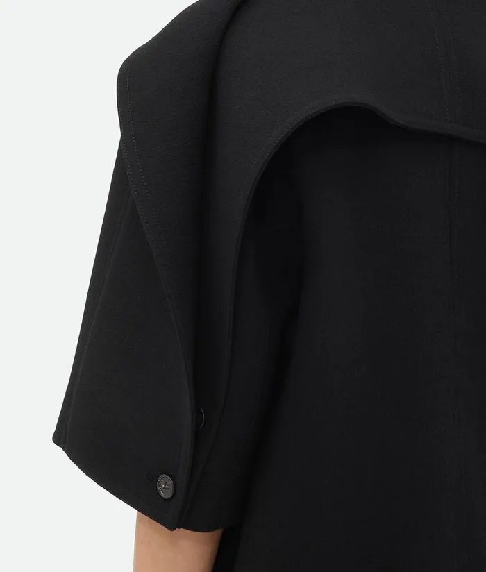 Women Bottega Veneta Tops And TShirts Wool Crepe Top Black