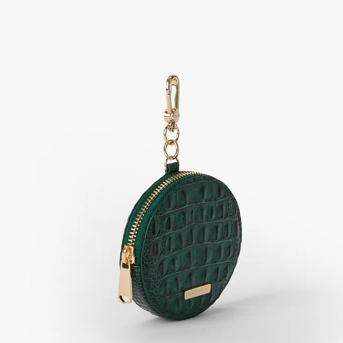 Women Brahmin Clip Ons and Keychains Circle Coin Purse Green Jupiter Women Brahmin Clip Ons and Keychains Circle Coin Purse Green Jupiter