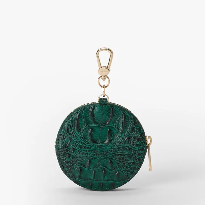 Women Brahmin Clip Ons and Keychains Circle Coin Purse Green Jupiter Women Brahmin Clip Ons and Keychains Circle Coin Purse Green Jupiter