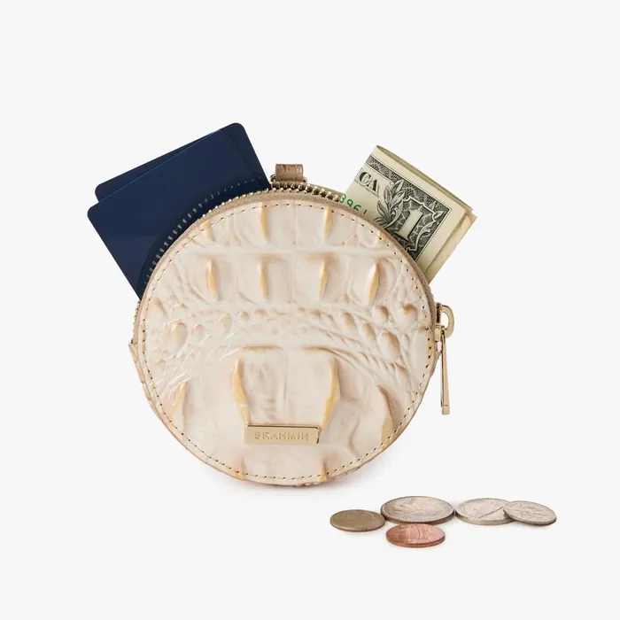 Women Brahmin Clip Ons and Keychains Circle Coin Purse Green Jupiter Women Brahmin Clip Ons and Keychains Circle Coin Purse Green Jupiter