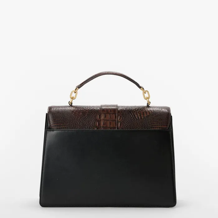 Women Brahmin Satchels Hallie Black Tuscan Women Brahmin Satchels Hallie Black Tuscan