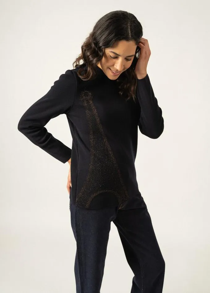 Women Breton Sweaters Saint James BREGANCON EIFFEL Navy Bronze