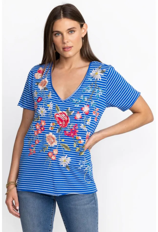 Women Catalina Everyday Tee Stripe Johnny Was Tops