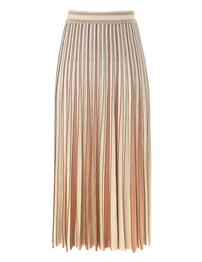 Women Clothing Zimmermann Crush Metallic Stripe Skirt Multi