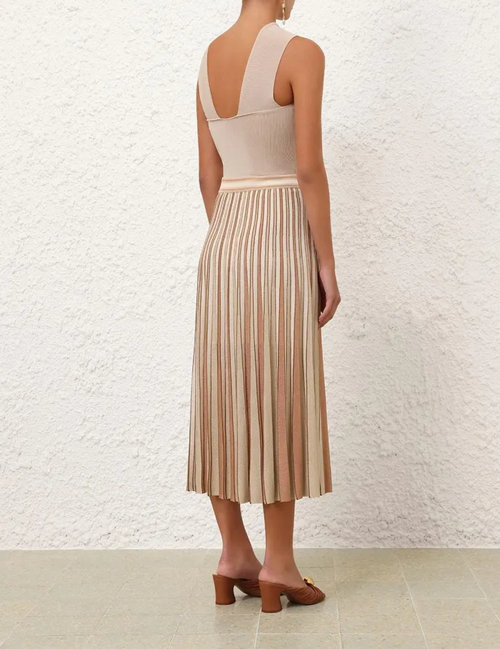 Women Clothing Zimmermann Crush Metallic Stripe Skirt Multi