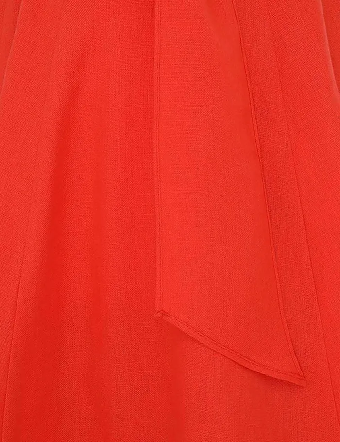 Women Clothing Zimmermann Crush Tie Front Midi Dress Red