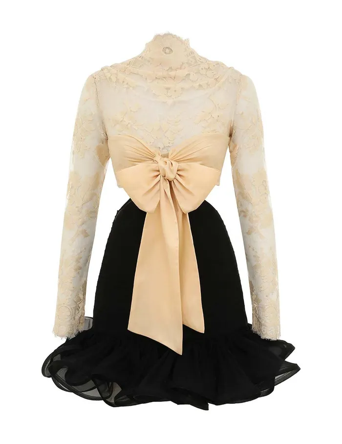 Women Clothing Zimmermann Illustration Flounce Mini Teablack