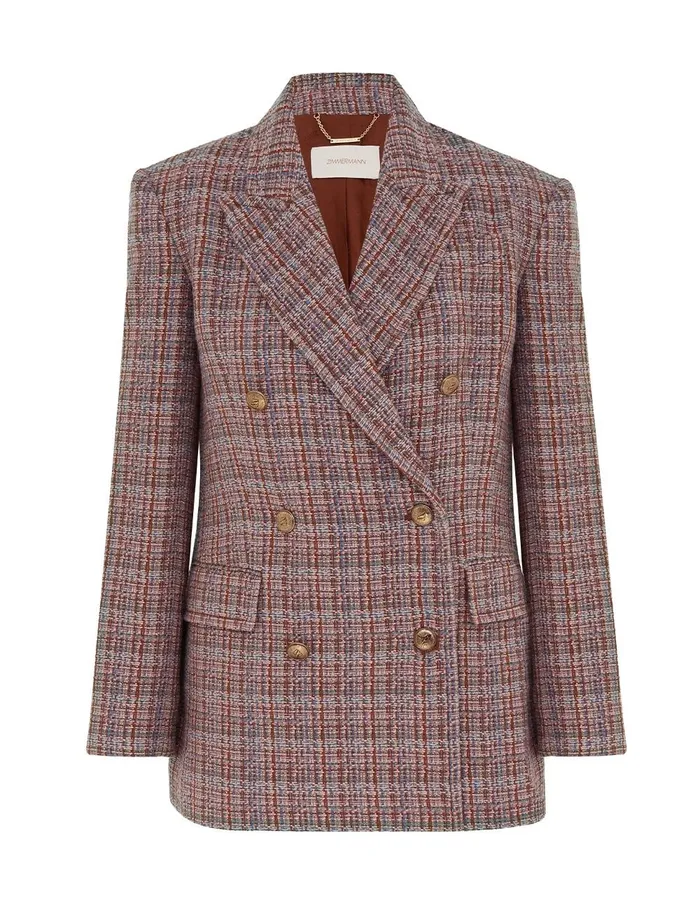 Women Clothing Zimmermann Illustration Tweed Jacket Multi