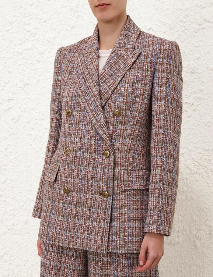 Women Clothing Zimmermann Illustration Tweed Jacket Multi