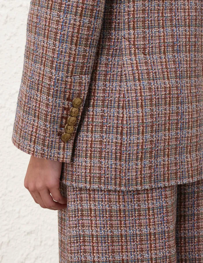 Women Clothing Zimmermann Illustration Tweed Jacket Multi