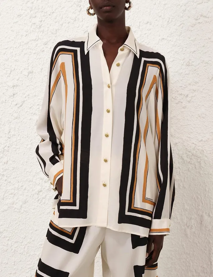 Women Clothing Zimmermann Oversized Shirt Stripe