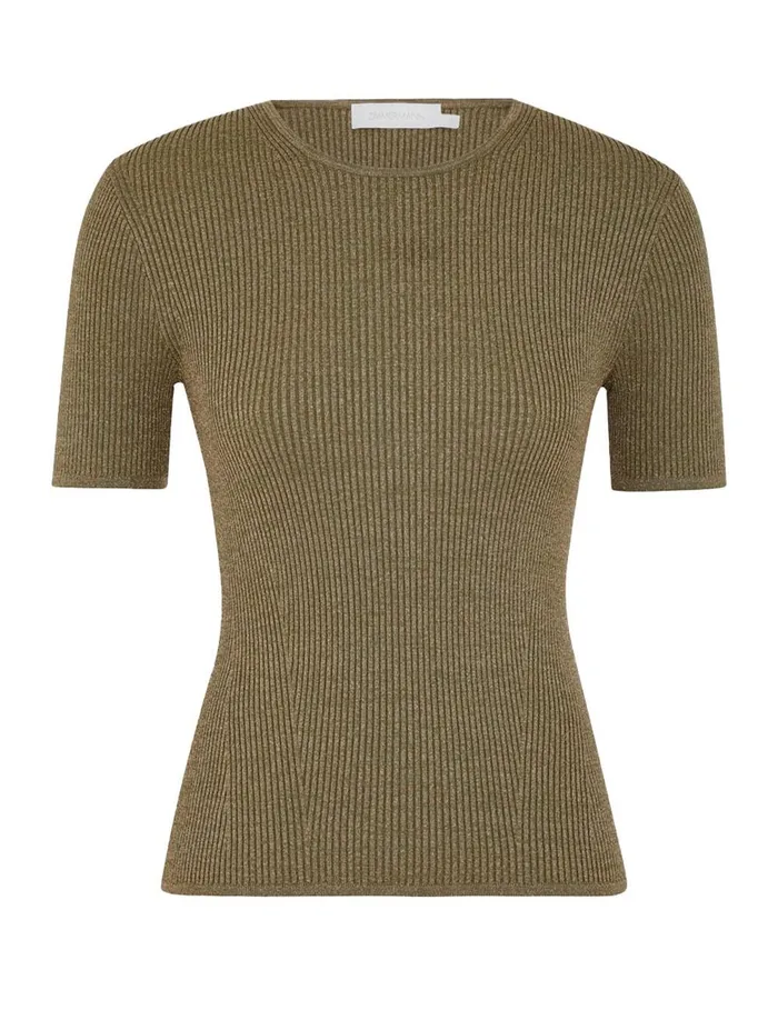 Women Clothing Zimmermann Wylie Rib TShirt Dusty Olivegold