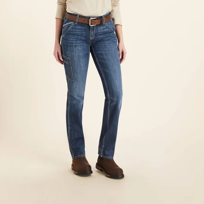 Women Denim Ariat FR Perfect Rise DuraLight Stretch Cell Phone Straight Jean Lazuli Women Denim Ariat FR Perfect Rise DuraLight Stretch Cell Phone Straight Jean Lazuli