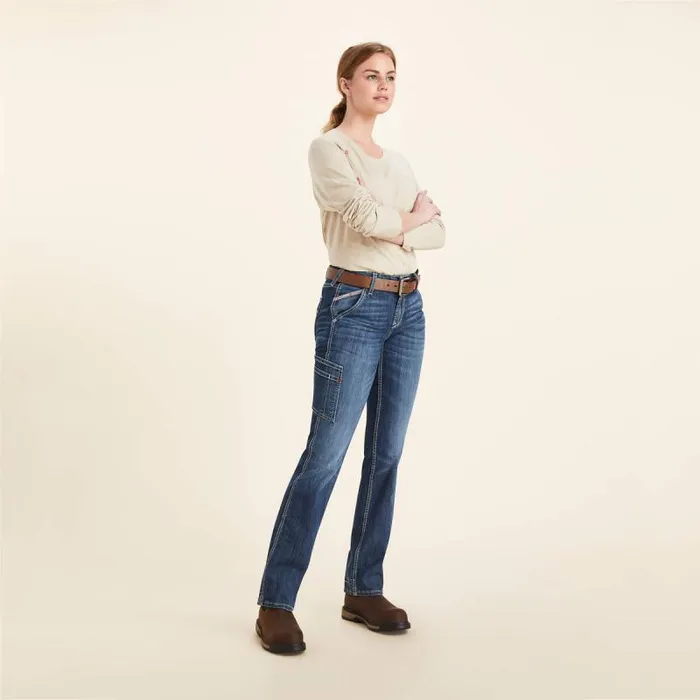 Women Denim Ariat FR Perfect Rise DuraLight Stretch Cell Phone Straight Jean Lazuli Women Denim Ariat FR Perfect Rise DuraLight Stretch Cell Phone Straight Jean Lazuli