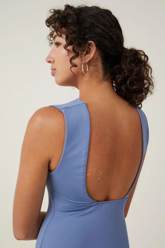 Women Dresses Cotton On Low Back Luxe Maxi Dress Elemental Blue