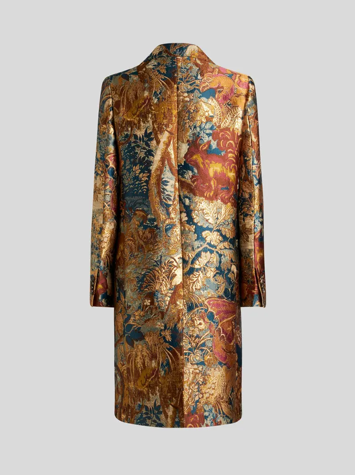 Women Etro Coats And Outerwear Jacquard Coat Multicolour Women Etro Coats And Outerwear Jacquard Coat Multicolour