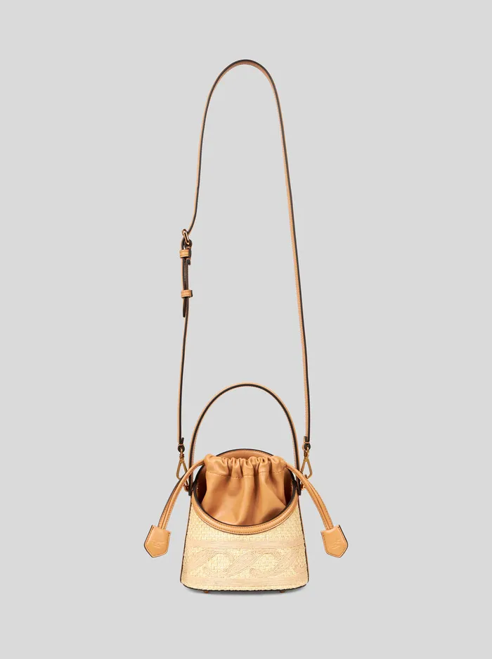 Women Etro Cross Body Bags Small Raffia Saturno Bag Beige