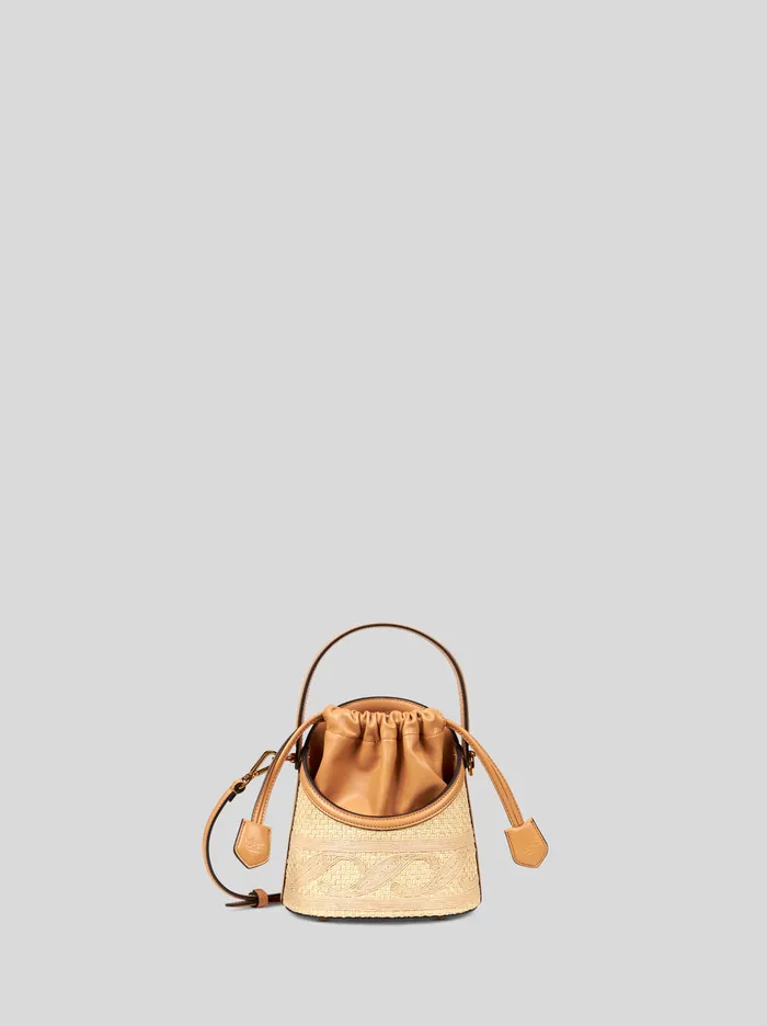 Women Etro Cross Body Bags Small Raffia Saturno Bag Beige Women Etro Cross Body Bags Small Raffia Saturno Bag Beige