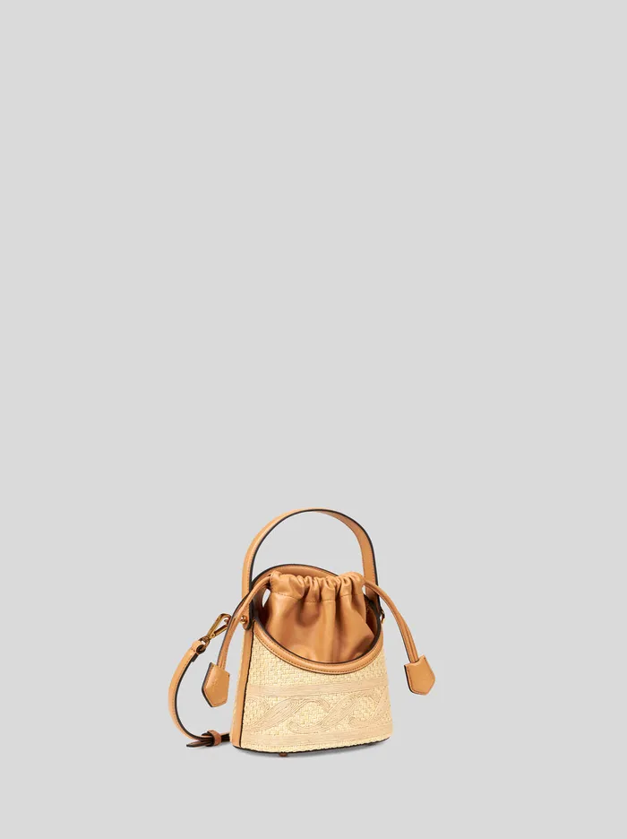 Women Etro Cross Body Bags Small Raffia Saturno Bag Beige Women Etro Cross Body Bags Small Raffia Saturno Bag Beige