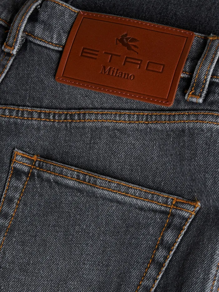 Women Etro Denim Flared Jeans With Pegaso Buttons Grey Women Etro Denim Flared Jeans With Pegaso Buttons Grey