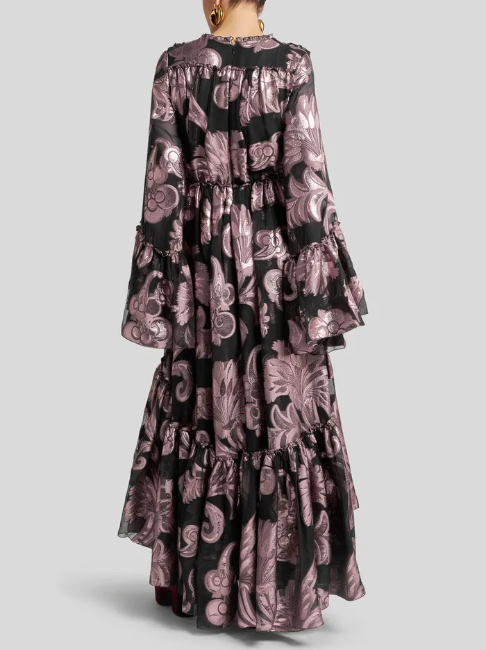 Women Etro Dresses Long Fil Coup Dress Pink Women Etro Dresses Long Fil Coup Dress Pink