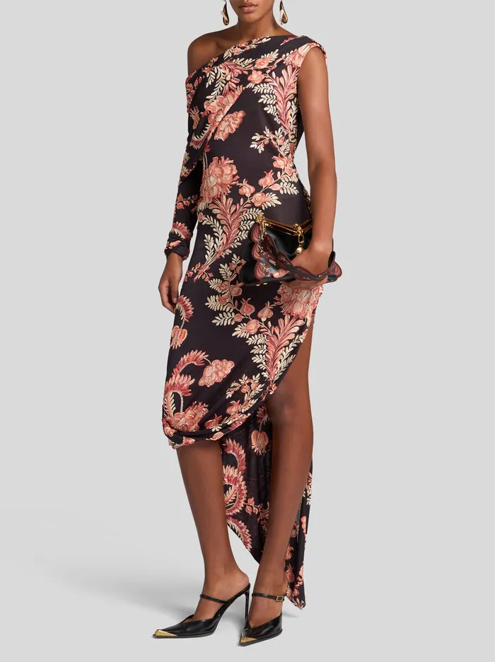 Women Etro Dresses Printed Jersey Dress Black Women Etro Dresses Printed Jersey Dress Black