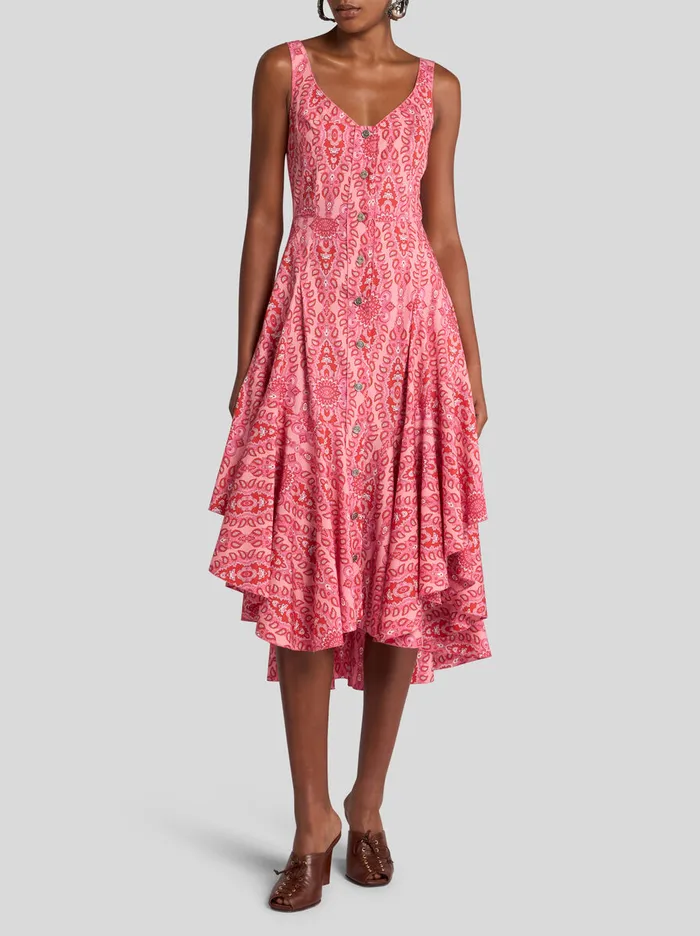 Women Etro Dresses Sleeveless Dress With Medallion Motif Pink Women Etro Dresses Sleeveless Dress With Medallion Motif Pink