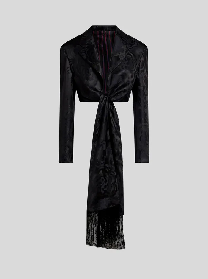Women Etro Jackets Jacquard Jacket With Embroidery Black